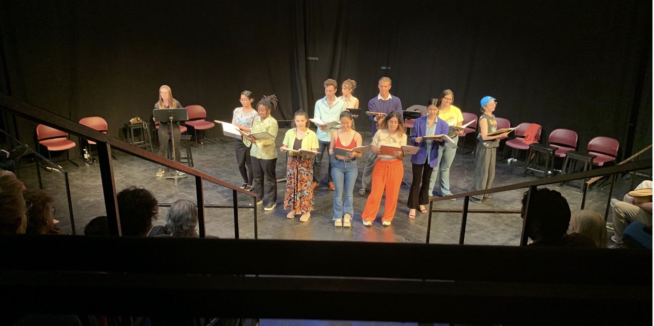 full cast of play during public reading