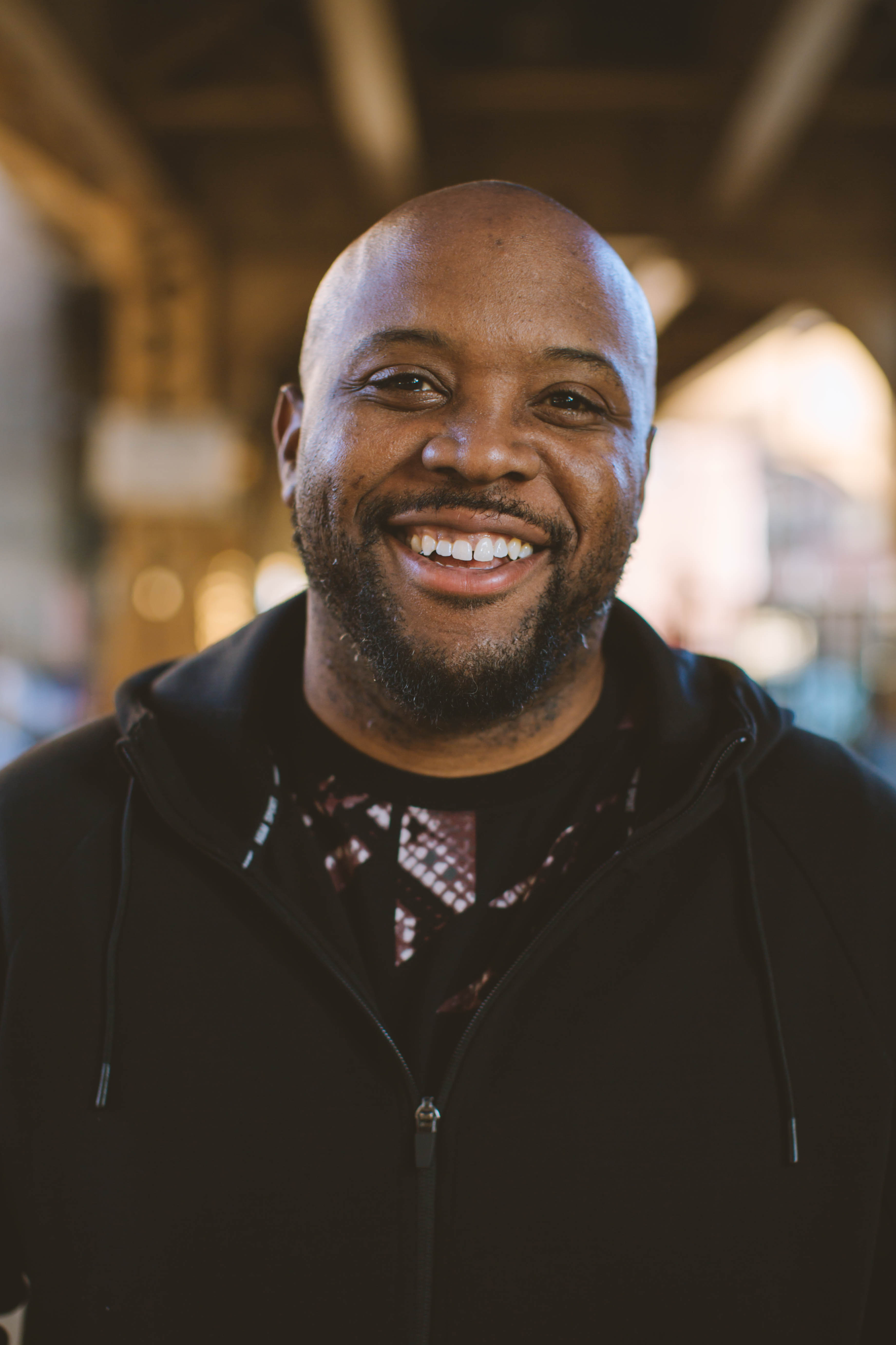 headshot of playwright Idris Goodwin