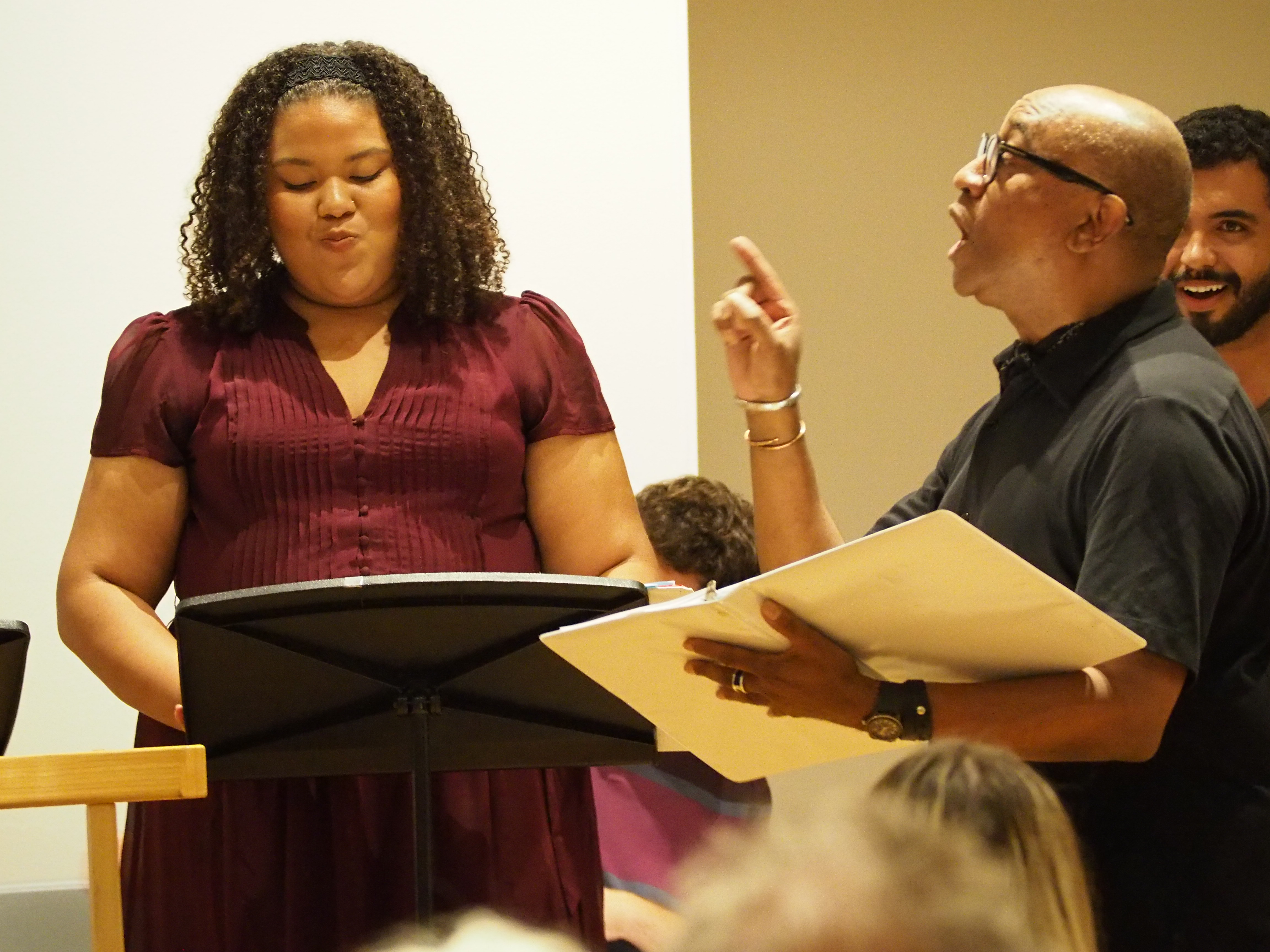 Roz Cornejo, Michael Keck, Jarred Webb in staged reading 2018