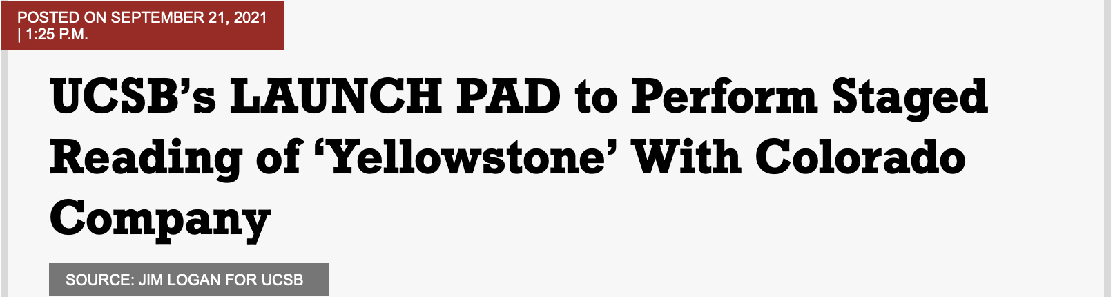 screenshot of Noozhawk's headline about Yellowstone