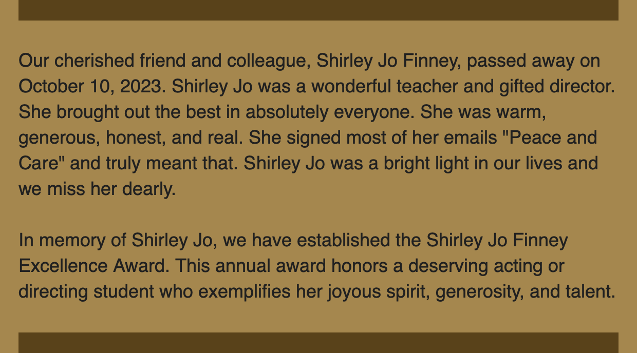 screenshot of award description