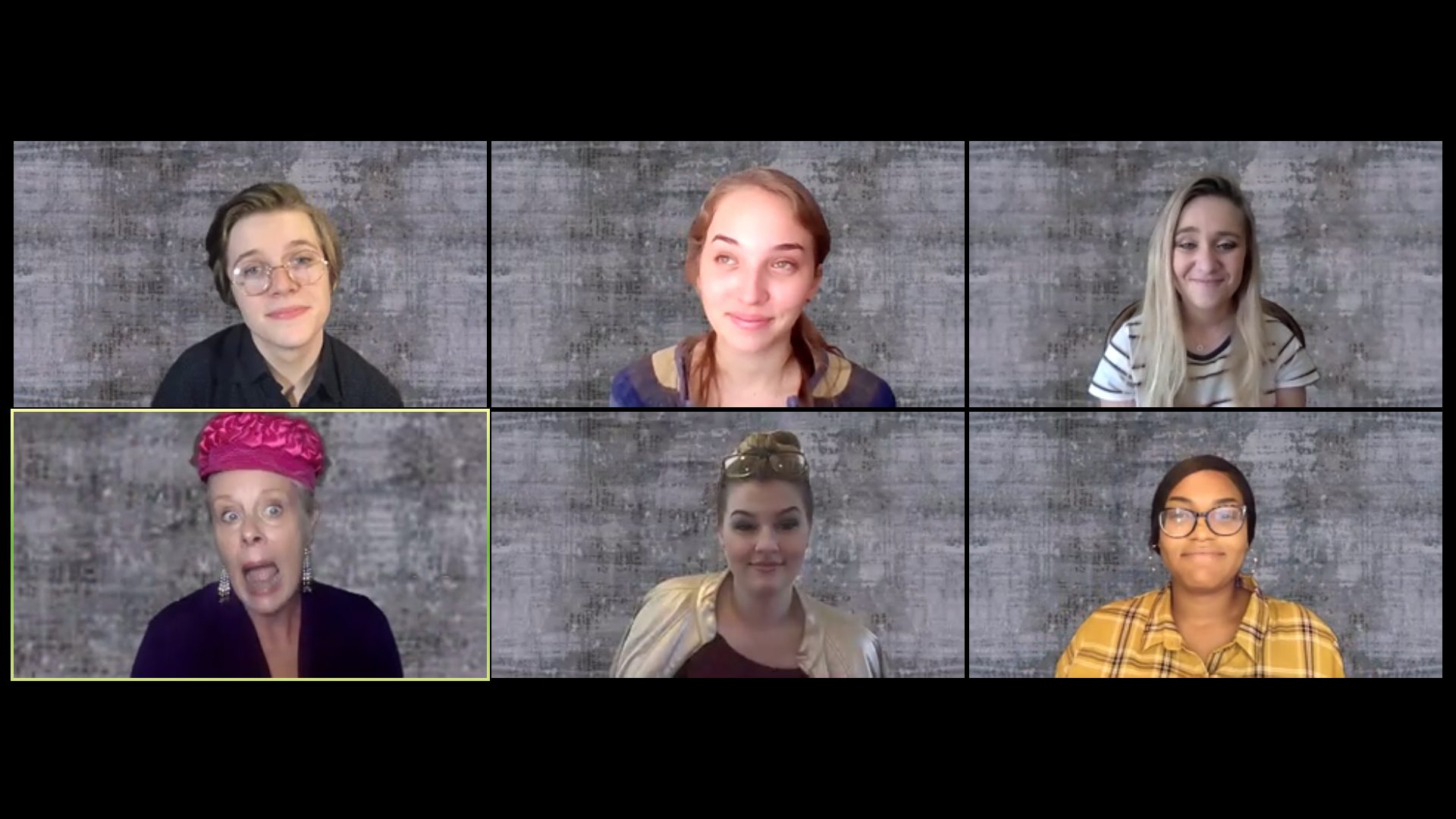 Cast from THE CRATCHITS (in America) on Zoom